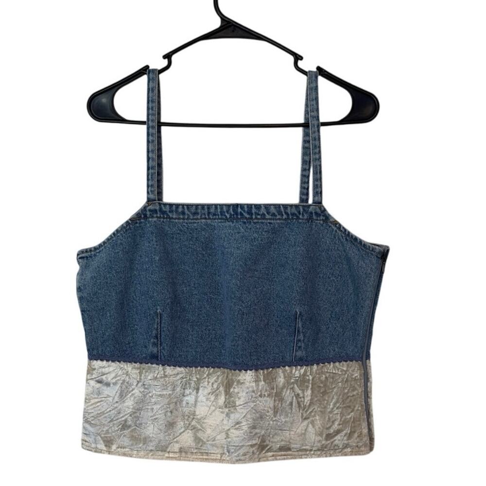 Wrangler NWT Women's Western Denim Cami Size L Boho Cowgirl Festival Y2K
